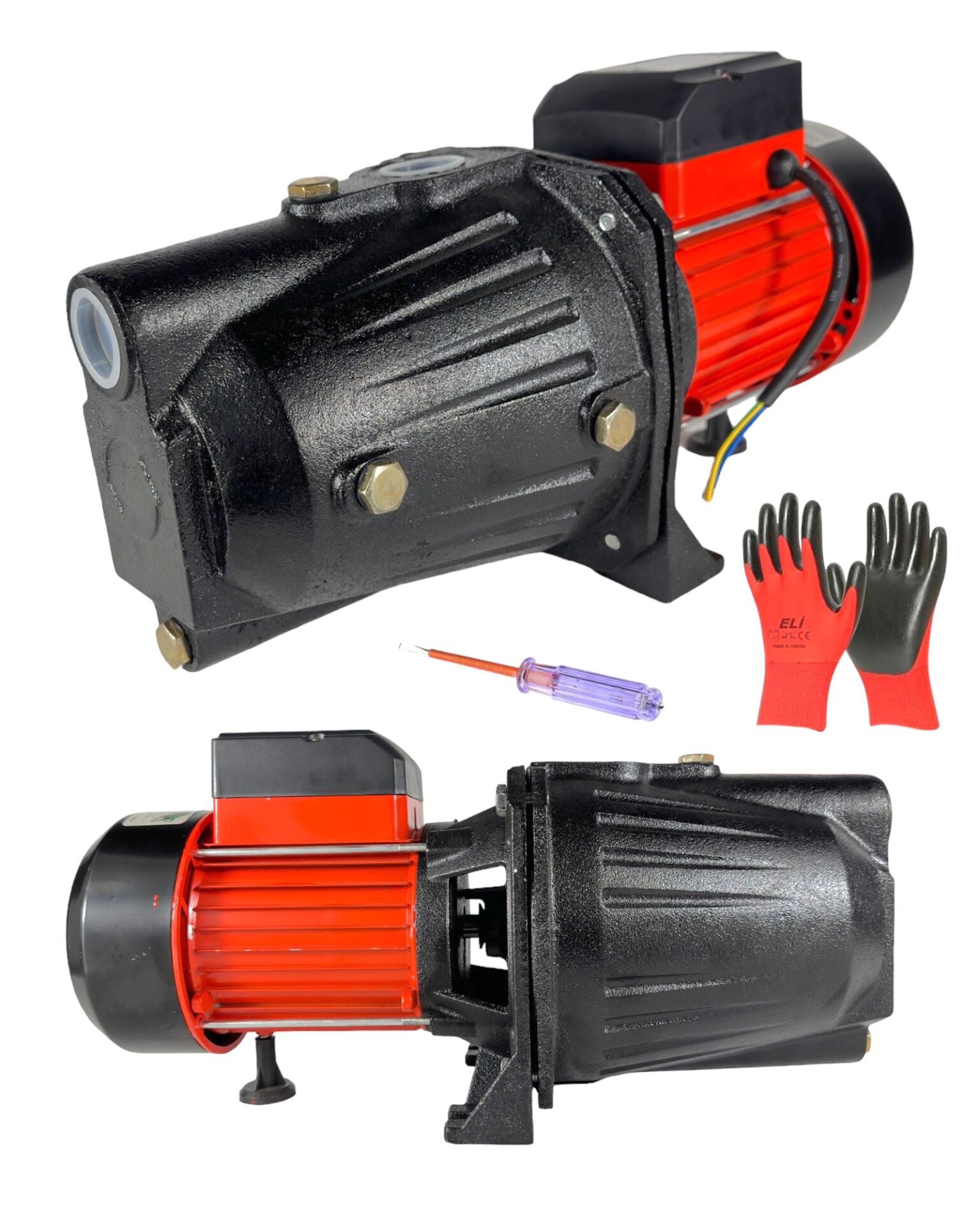 1.5 Hp - 1 Kw Jet 100 Su Motoru 8 Metre Emiş 38 Metre Basma 2 Yıl Garantili Kırmızı