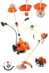 Millian 10.5 Hp Yan Tipi Benzinli Motorlu Ot Çalı Çim Biçme Makinesi Tırpan Çiftli Örümcek Başlık