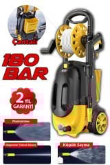 Millian İtalyan 180 Bar - 4500 W Bakır Sargılı Yüksek Basınçlı Çok Amaçlı Araba Bahçe ve Oto Yıkama Makinesi