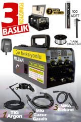 3 Başlıklı - 3 Fonksiyonlu Argon - MMA - Gazsız Gazaltı Kaynak Makinesi (TIG - MIG - MMA ÜÇÜ BİR ARADA) 420 Amper