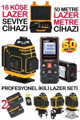 Millian 16 Köşe Çizgi Hizalama Lazer Seviye Hizalama Makinesi + 50 Metre Yüksek Hassasiyet Lazer Metre Ölçer